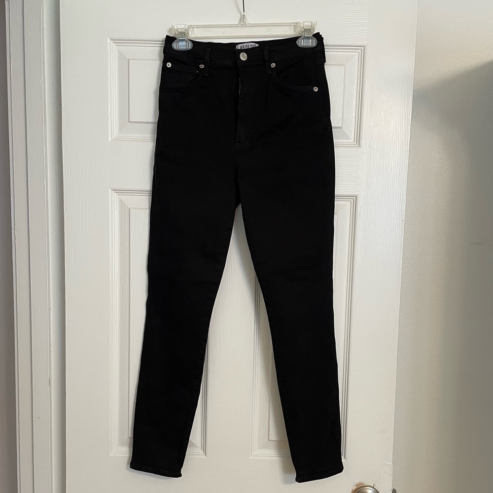 AGOLDE denim black skinny jeans, like new